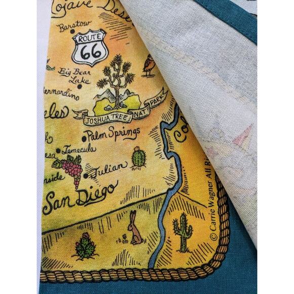CALIFORNIA MAP SOUVENIR KITCHEN TEA TOWEL, 18X28" 100% COTTON NEW Cute Design - Picture 6 of 8